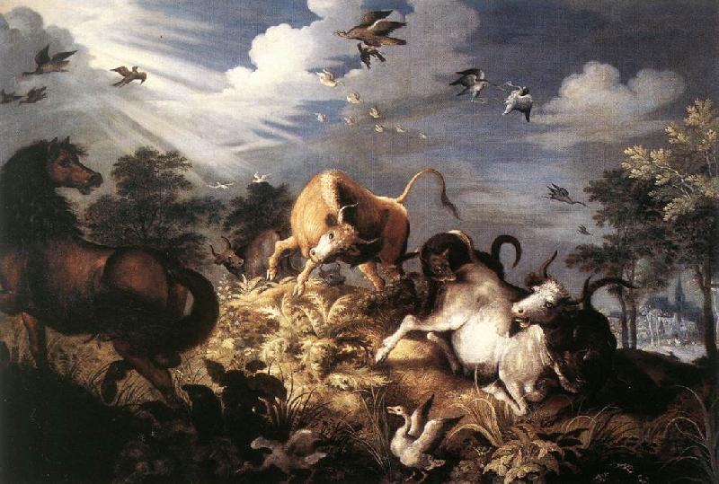 Roelant Savery Horses and Oxen Attacked by Wolves